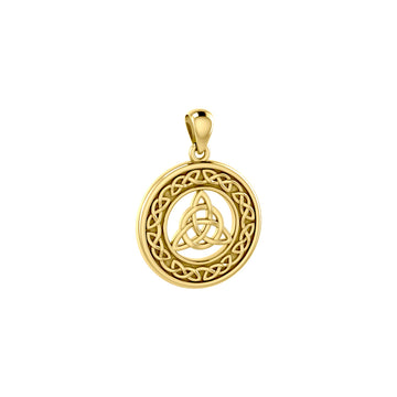 Medium Celtic Knot Triquetra Solid Gold Pendant GPD3020
